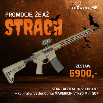 Karabinek Stag Arms 15 Tactical Rifle 14,5" FDE (wersja LITE) + kolimator Vector Optics Maverick 1x20