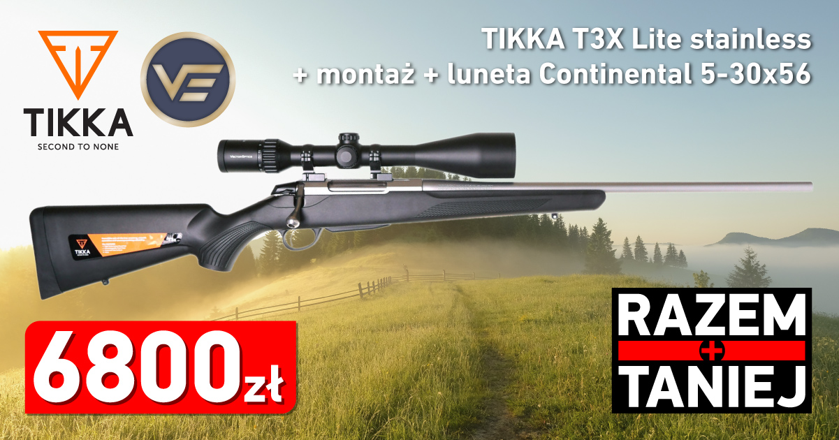 Zestaw Tikka + montaż + Luneta Continental